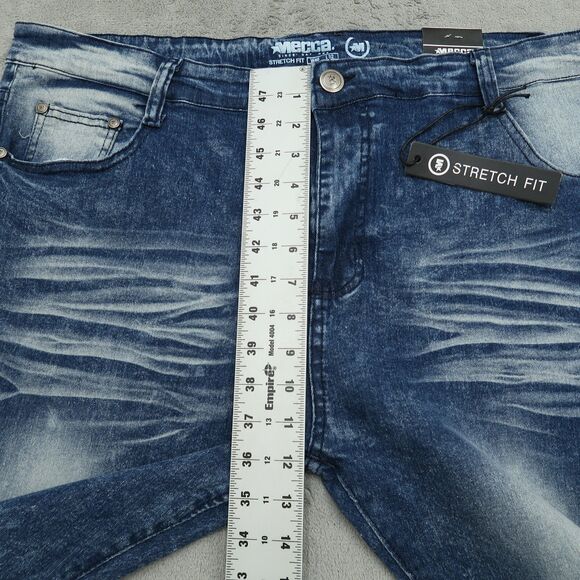Mecca Moto Jeans Men's 40X32 Blue Stretch Fit Denim Zip Fly Acid Wash New NWT - Picture 13 of 13